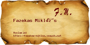 Fazekas Miklós névjegykártya
