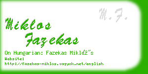 miklos fazekas business card